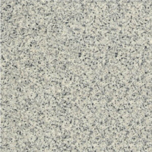 Square granite tile with speckled gray and black grain on white background