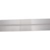 Brushed stainless steel strip with rounded ends and a central seam