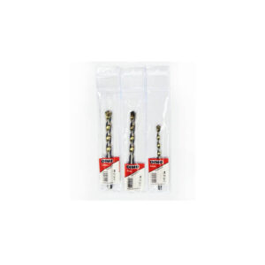 Three DIMO drill bits in individual clear plastic sleeves, arranged side by side, different lengths.