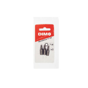 Package of three DIMO Torx T20 screwdriver bits