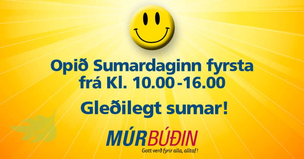 Opnunartími Sumardaginn fyrsta