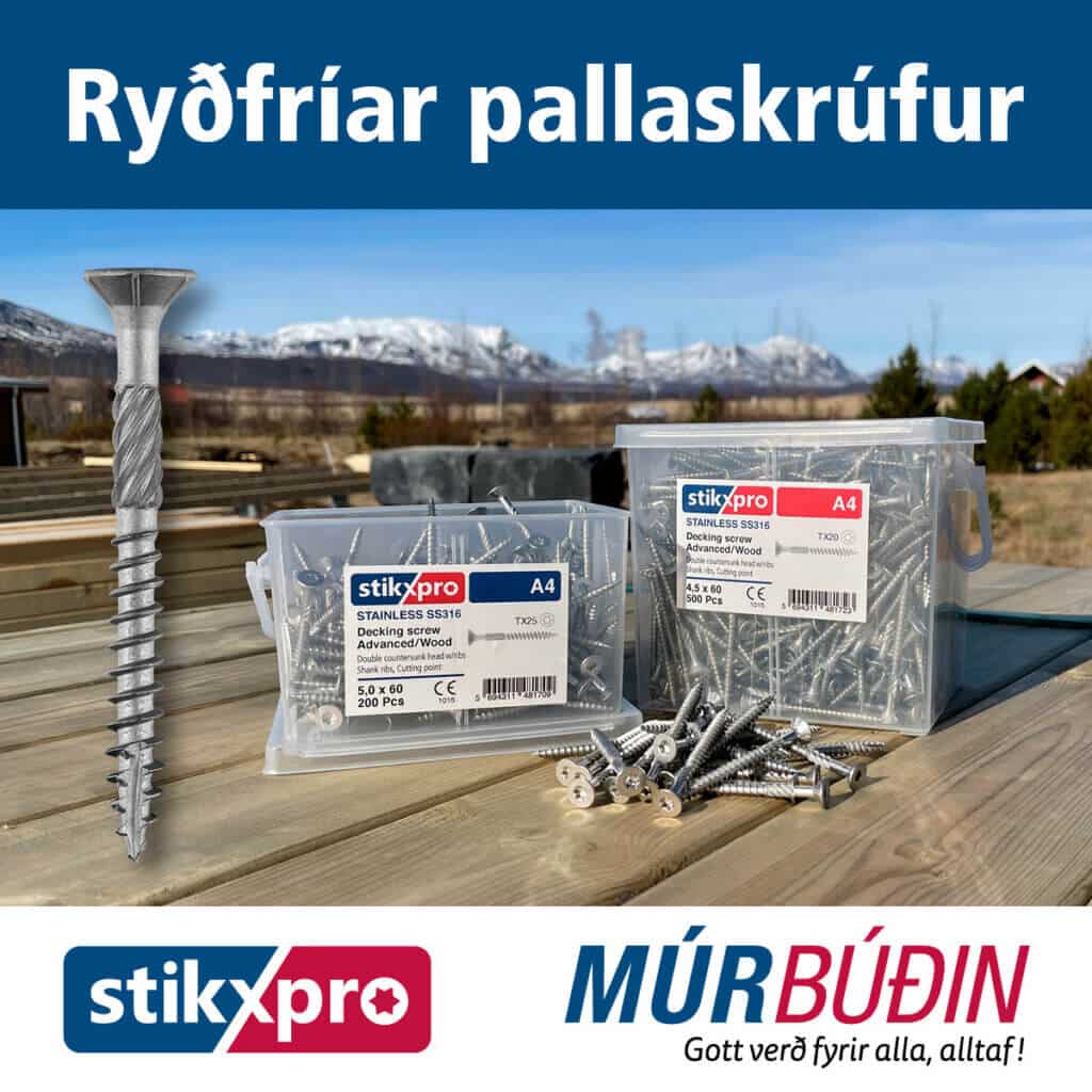 StikxPro ryðfríar pallaskrúfur