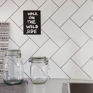 Veggflísar - Hvít Glans 10x30cm