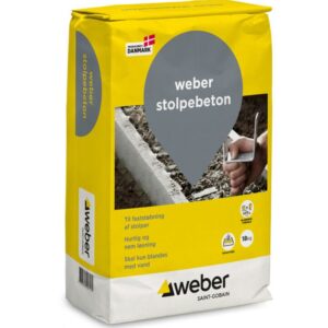 Yellow Weber Stolbeton bag for fast-setting concrete mix, 18 kg