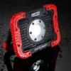 Red and black Dekton Prolight Daylight LED work light with rugged red corners on a wet, reflective surface.