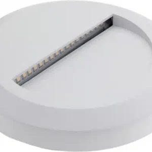 Vegg-/ tröppuljós Hvítt hringl.  2W