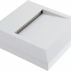 Vegg-/ tröppuljós hvítt ferkantað.  2W