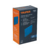Blue pigment box for concrete pigment by TRUPER, 1 kg, shows blue brick on dark packaging with orange side panel.