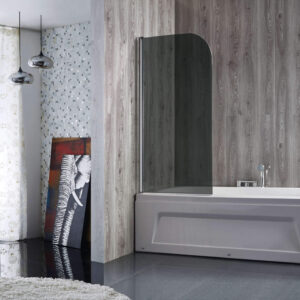 Baðþil 140x80cm Reyklitað gler