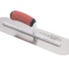 Marshalltown plastering trowel with a red ergonomic handle and broad steel blade.
