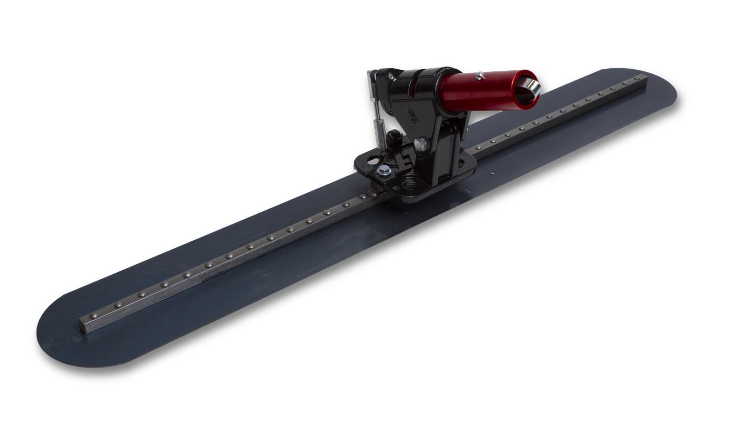 Precision rail-mounted adjustment tool with a red cylindrical aiming unit on a dark blue bar, used for alignment or measurement setups.