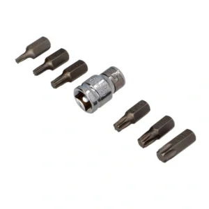 Torx bitasett 1/2" f. hersluvélar T25-T55 7stk
