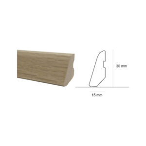 Gólflisti - Hvíttuð Eik - 15x30mm x 3,03metrar