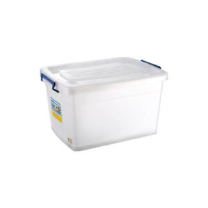 PLASTKASSI HVÍTUR 90L - MEÐ LOKI - Á HJÓLUM